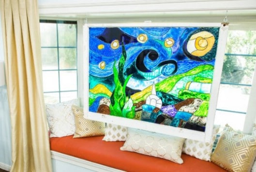 DIY Stained Glass Porch Art
