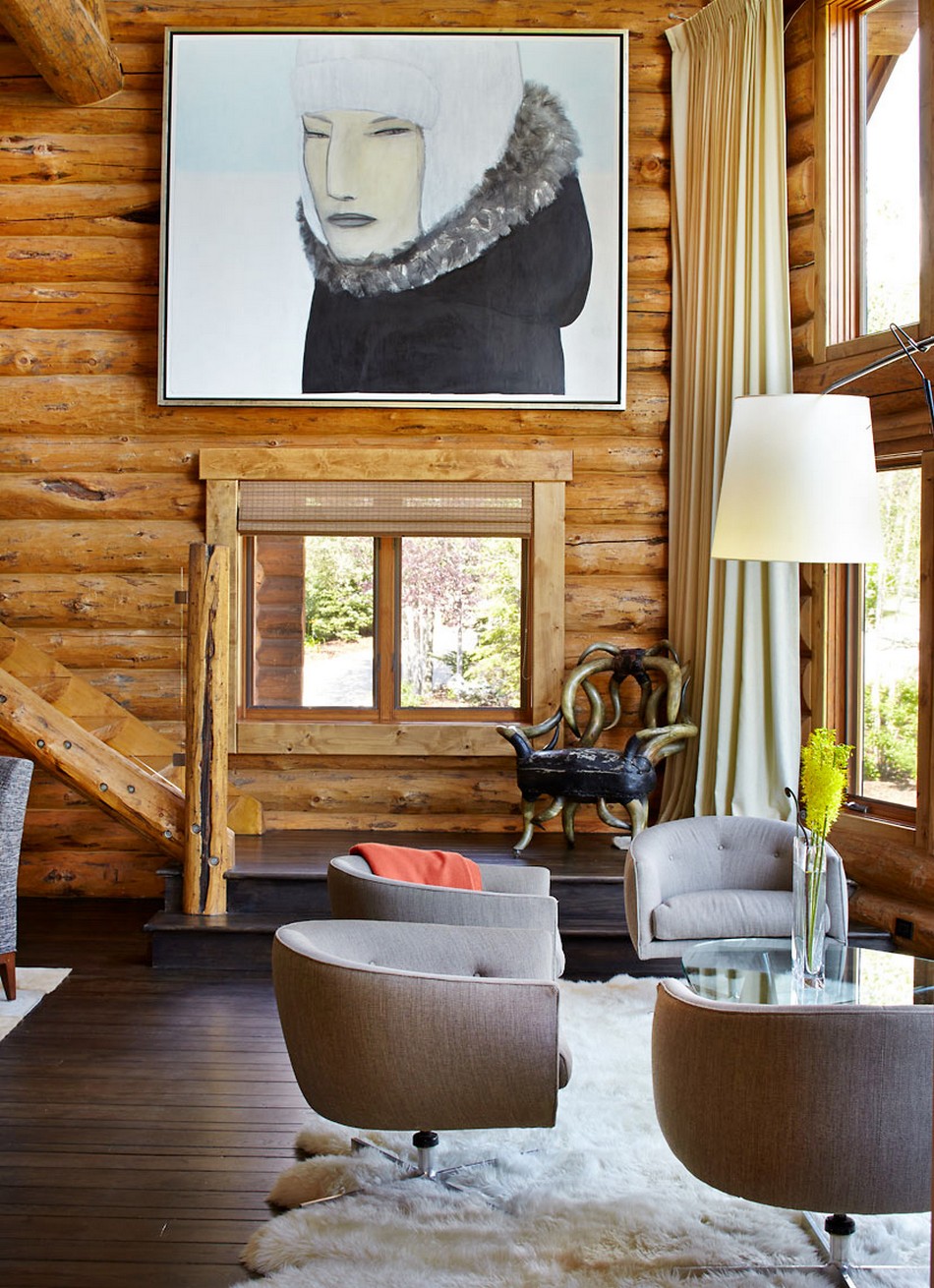 Colorado-log-cabin-great-room-seating-nook