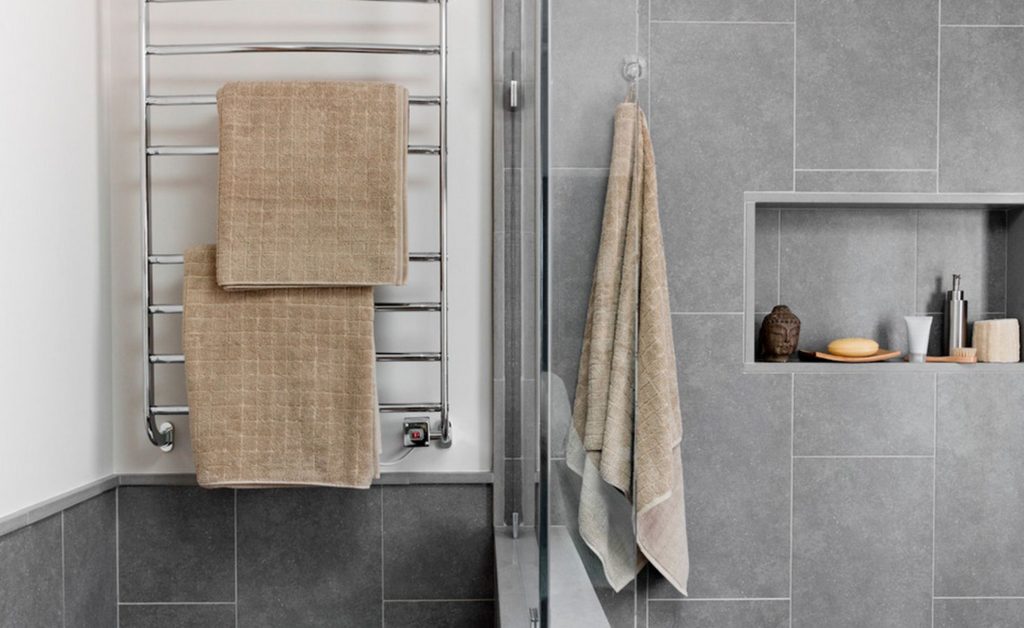 grey-bathroom-chrome-towel-warmer
