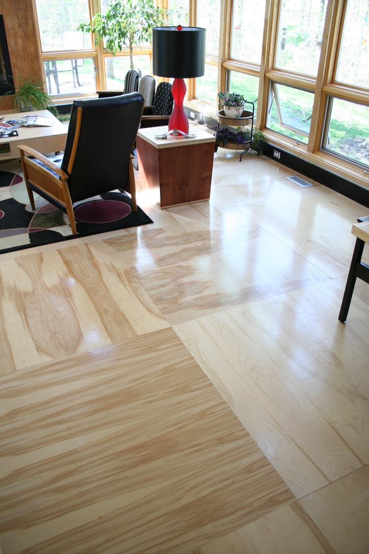 Giant squares plywood floor