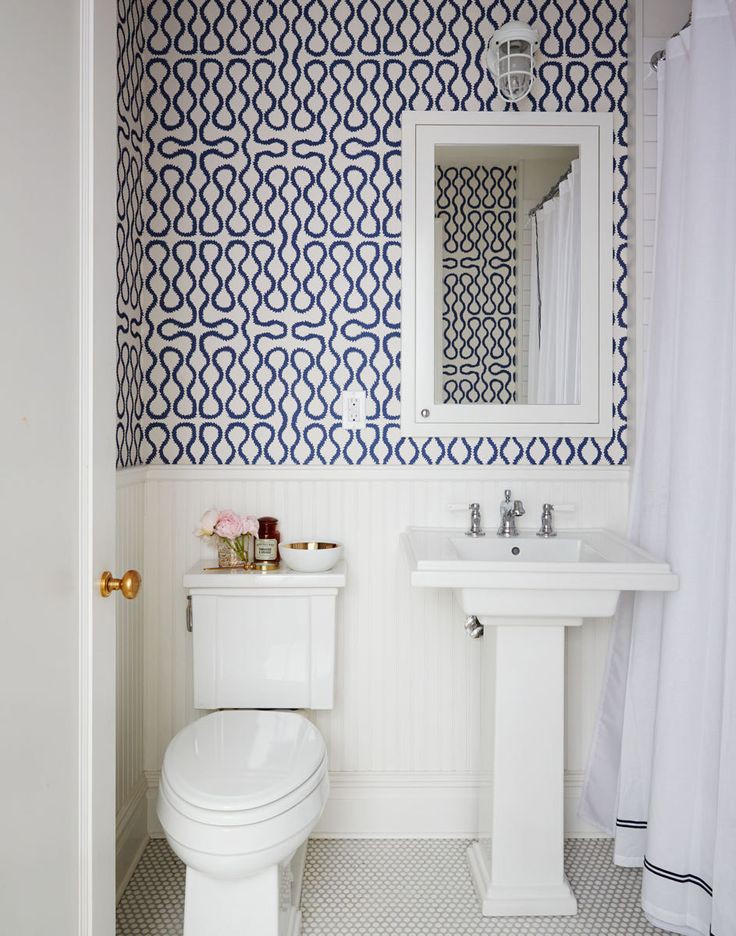 Pattern bathroom wallpaper6