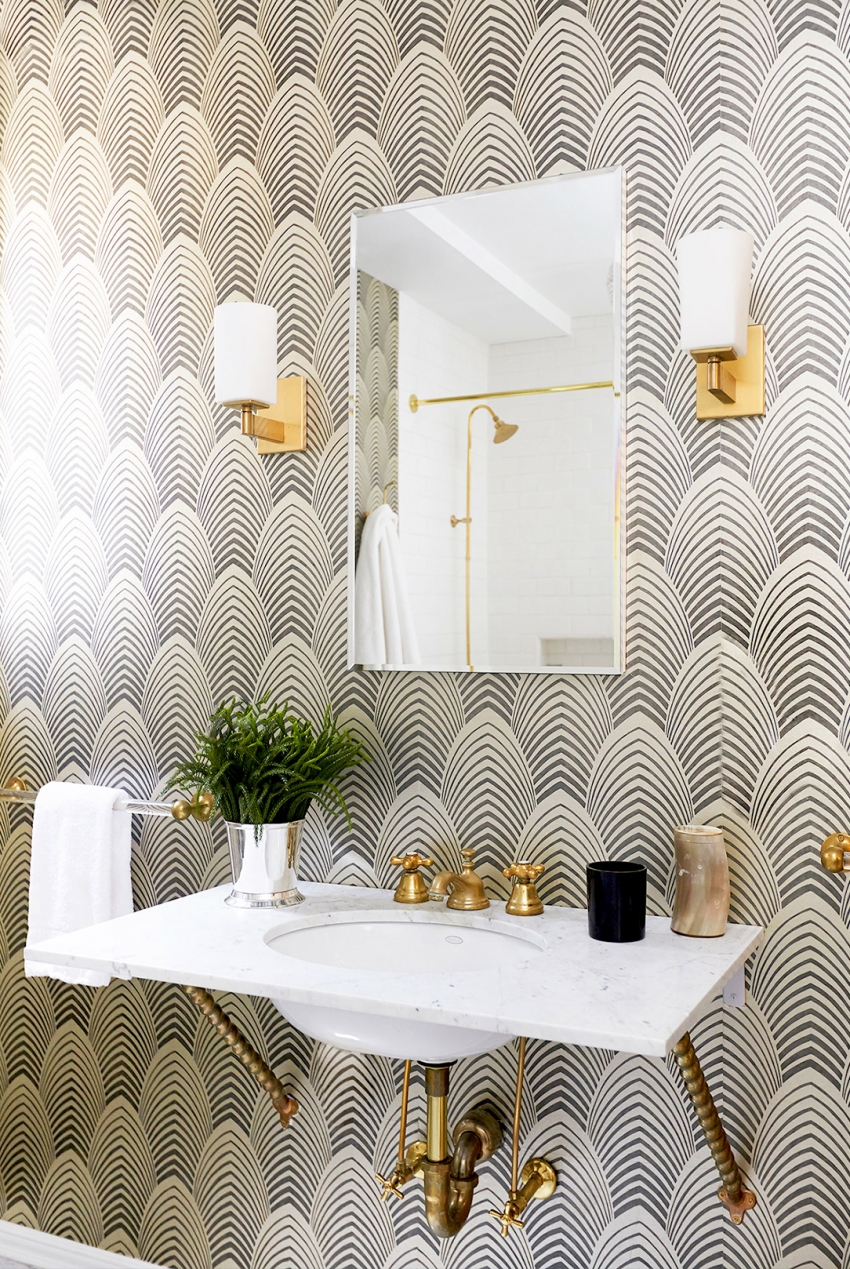 Pattern bathroom wallpaper9