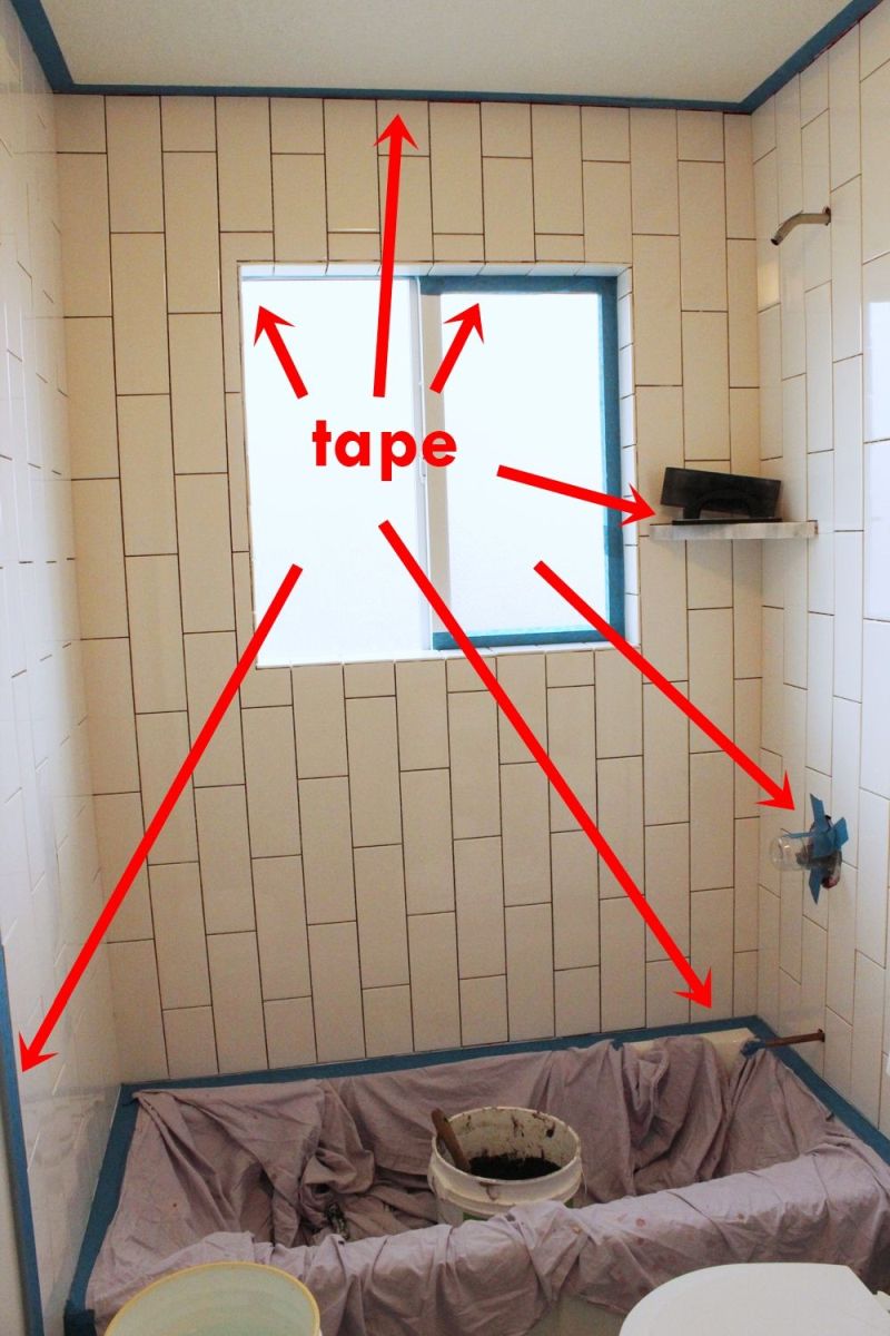 Tape the faucet fixture