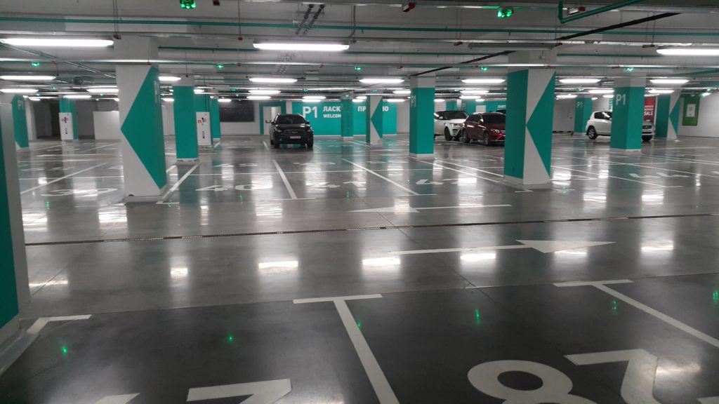 промышленные бетонные полы для паркинга
