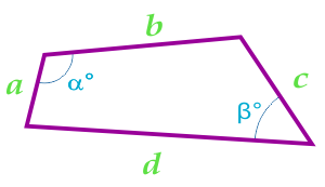 Площадь четырехугольника через стороны и углы между этими сторонами