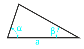 Площадь произвольного треугольника по стороне и двум прилежащим углам
