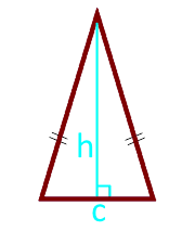 Площадь равнобедренного треугольника по высоте и основанию