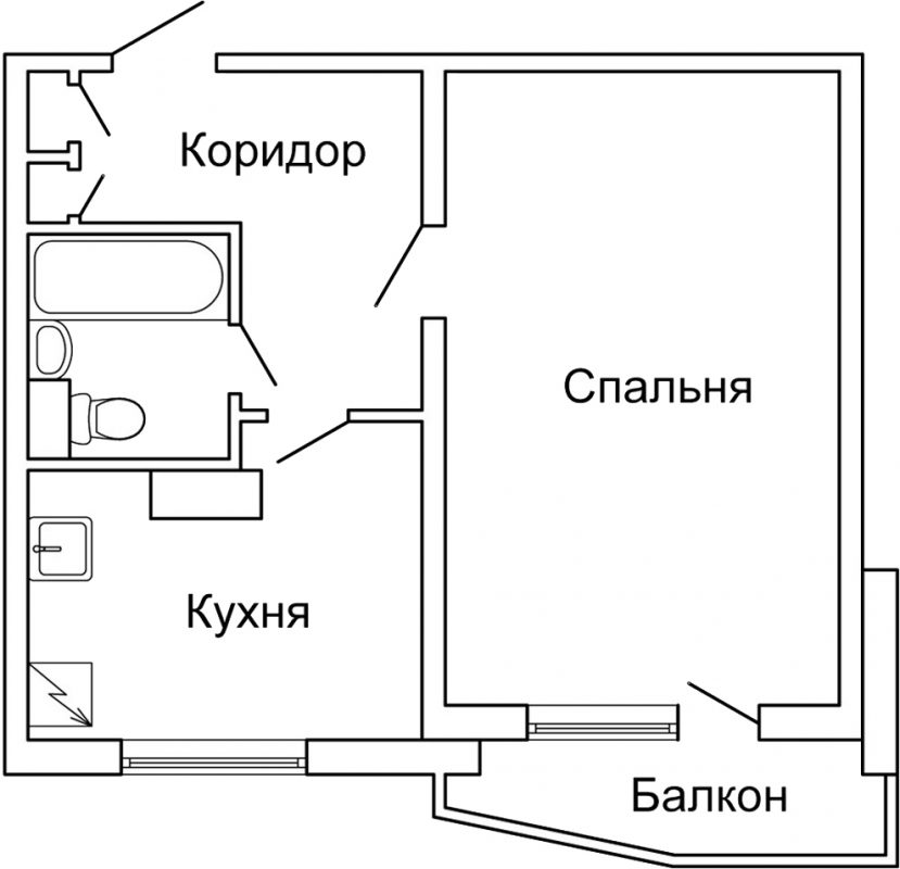 Планировка п44 1 комнатная