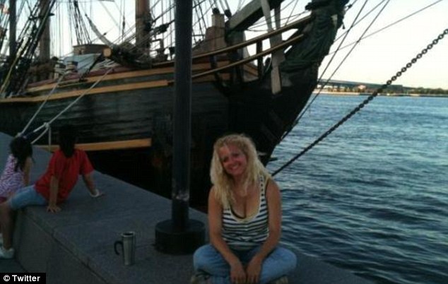 Claudene Christian pictured with the Bounty which she joined as a crew member in May