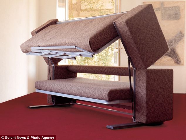 Mr Manzoni said the settee transforms into a bespoke bunk bed 