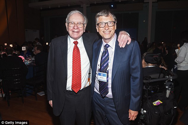 Bezos has not yet given as much to charity as Warren Buffett (left) and Bill Gates (right). Gates would still be the richest man in the world with $150 billion if he hadn
