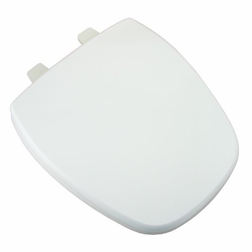 Comfort Seats C1B4R49-00 Deluxe MDF Wood Rounded Toilet Seat and Plastic Hinges, White