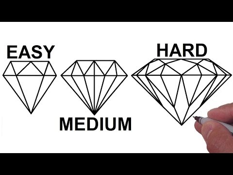 How To Draw a DIAMOND in 3 Different Ways - Step by Step Tutorial (EASY, MEDIUM, HARD)