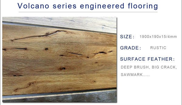 Oak engineered three layer antique crack boards floor