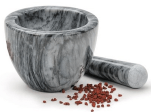 RSVP Gorgeous Grey Marble Mortar & Pestle spice grinder