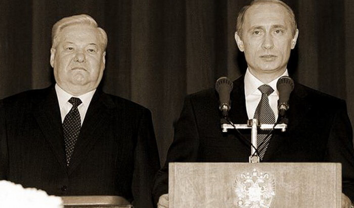 В. Путин и Б. Ельцин