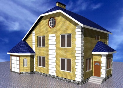 проект двухэтажного дома с сауной и гаражом