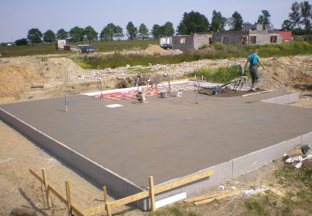 Заливка бетона - третий этап