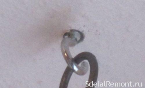 installation hook for attaching the chandelier