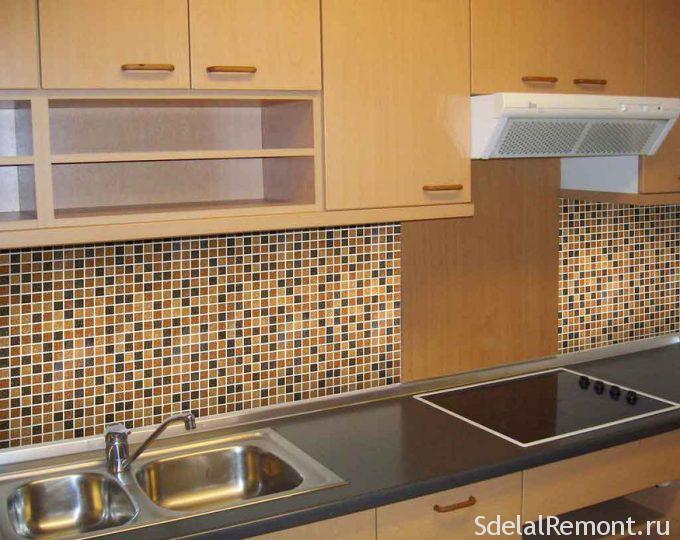 tiling on the apron in the kitchen