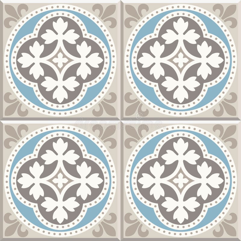 Ancient floor ceramic tiles. Victorian English floor tiling design, seamless vector pattern. Ancient floor ceramic tiles. Quatrefoil roundels with cross fleury royalty free illustration Ancient floor ceramic tiles. Victorian English floor tiling design, seamless vector pattern. Ancient floor ceramic tiles. Quatrefoil roundels with cross fleury royalty free illustration