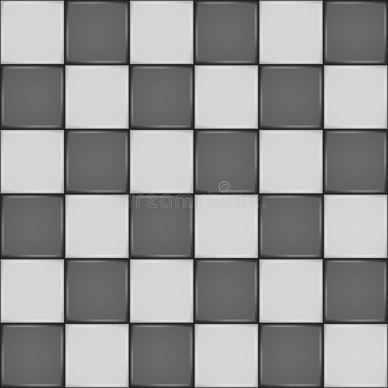 Black and white ceramic tile seamless pattern. Black and white ceramic tile. Bathroom wall or floor seamless pattern stock illustration