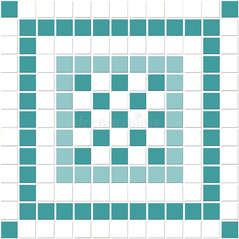 Blue white ceramic tile. Square seamless mosaic tiles in a turquoise blue design on white background royalty free illustration Blue white ceramic tile. Square seamless mosaic tiles in a turquoise blue design on white background royalty free illustration