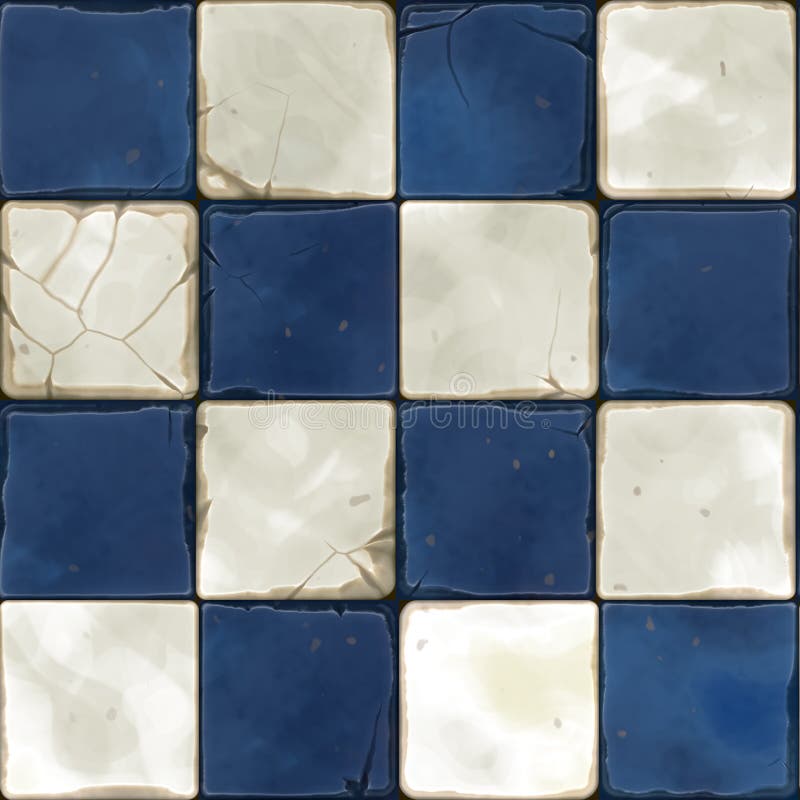 Blue white tiles seamless. Computer generated royalty free illustration