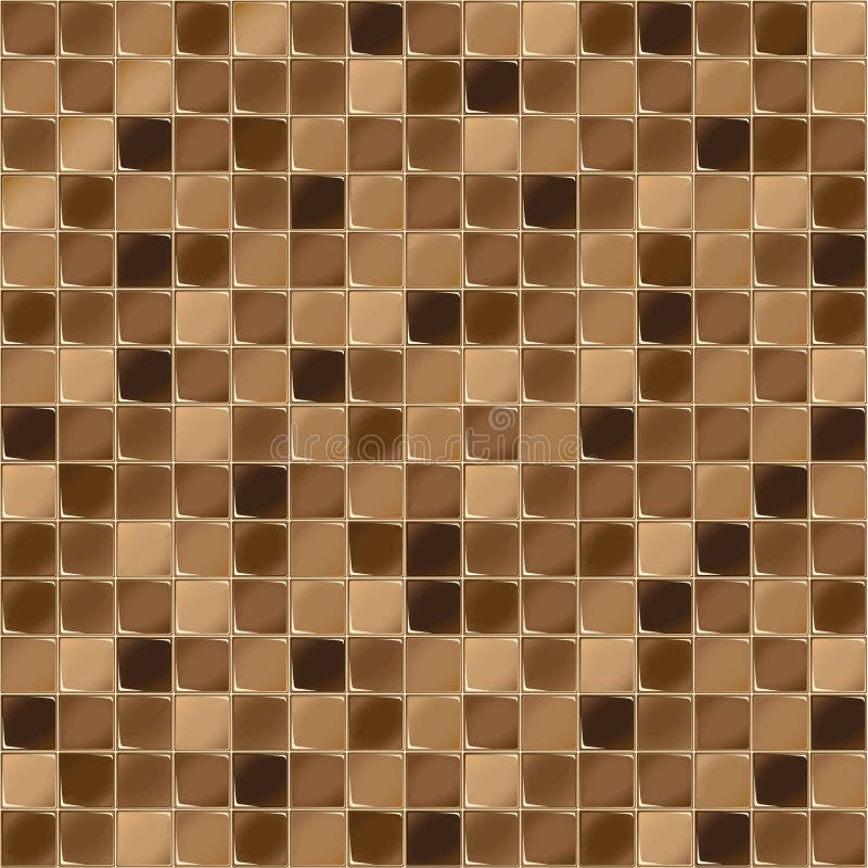 Mosaic tiles for bathroom and spa. Seamless background. Repeating texture. Brown shiny tile illustration. Mosaic tiles for bathroom and spa. Seamless background stock illustration