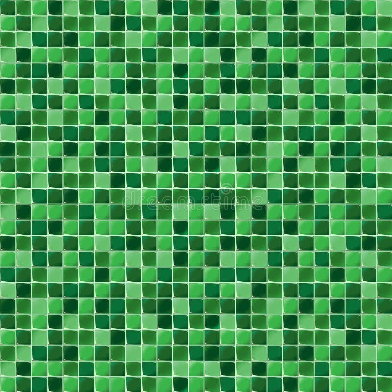 Mosaic tiles for bathroom and spa. Seamless background. Repeating texture. Green shiny tile illustration. Mosaic tiles for bathroom and spa. Seamless background vector illustration