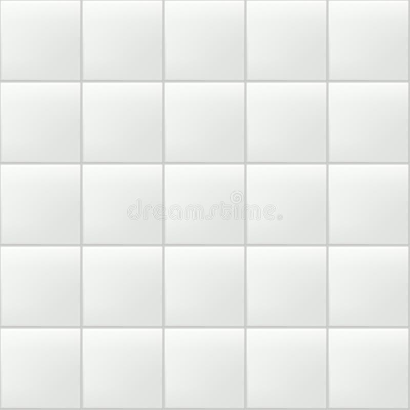 Tile vector seamless pattern. White wall or floor realistic ceramic texture. Bathroom, kitchen clean empty background. Tile vector seamless pattern. White wall stock illustration