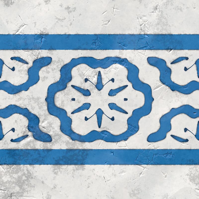 Tiles blue white seamless. Oriental tiles blue white seamless royalty free illustration
