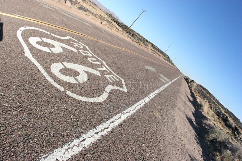 Route 66 concrete road stock image