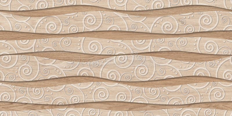 Wooden Digital wall tile design for bathroom, High quality seamless 3d illustration. Endless background for ceramic wall tiles design vector illustration