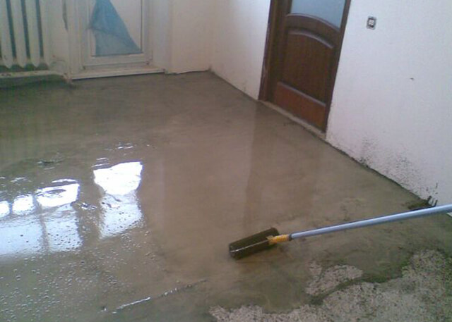 epoxy floor in a small room