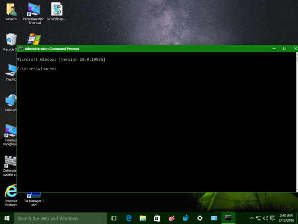 Windows 10 elevated command prompt