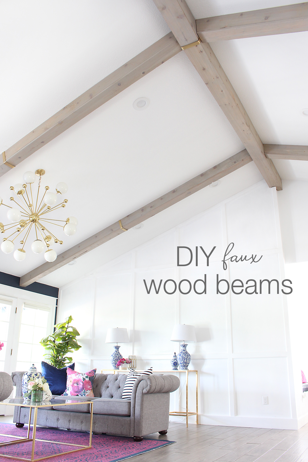 Tutorial for how to make DIY Faux Wood Beams