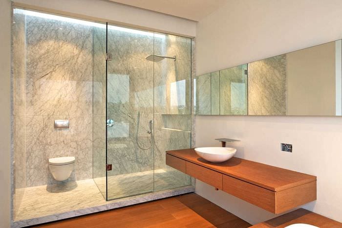 вариант необычного дизайна ванной комнаты