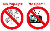 no popups, no spam