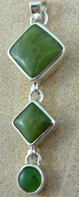 Serpentine and Green Jade Pendant