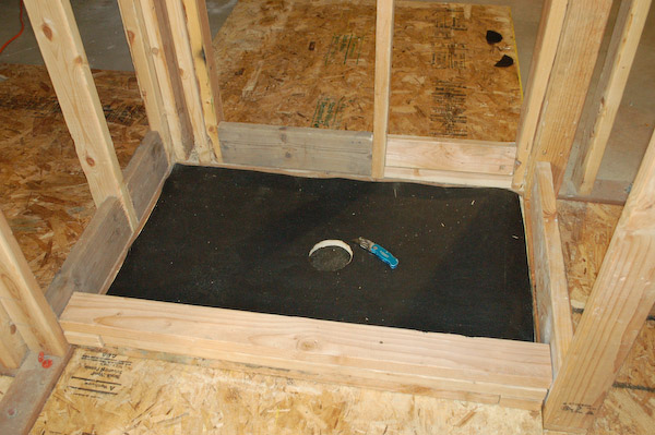 shower pan building paper