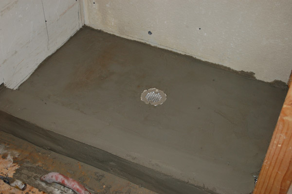 mortar shower pan complete