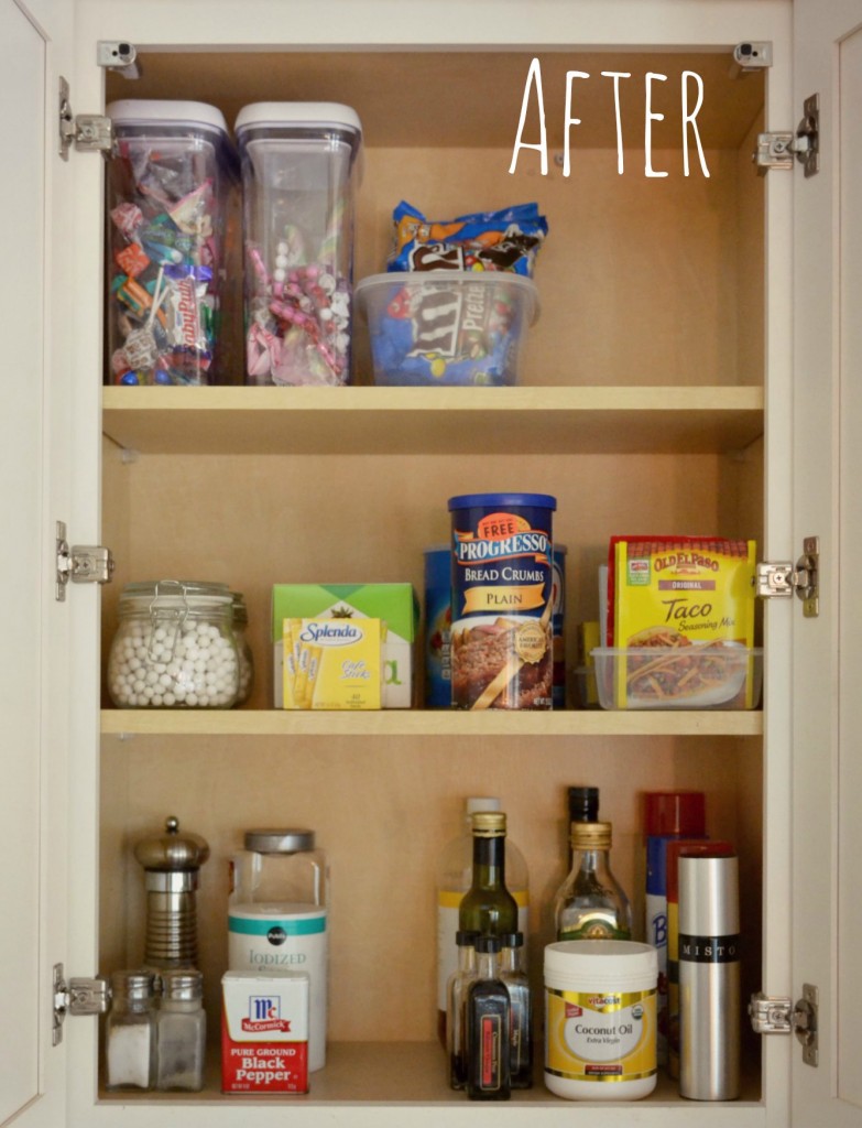 An organized cupboard is much easier to navigate. You can actually find every ingredient when it