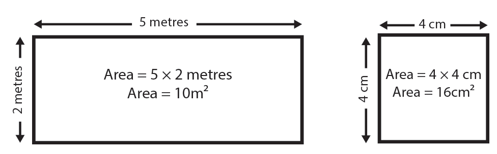 Calculating the area of rectangles and squares
