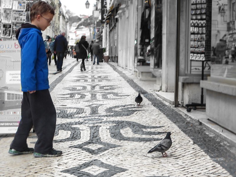 Unique Portuguese Street Tiles Calçada Portuguesa on Rue Augusta 