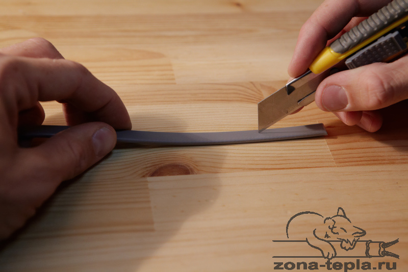 Саморегулирующийся греющий кабель-подключение-разрезаем строительным ножом